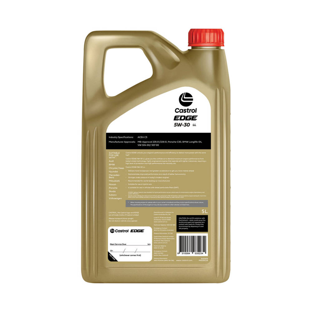 Castrol EDGE 5W-30 LL Full Synthetic Engine Oil – 5 Litre