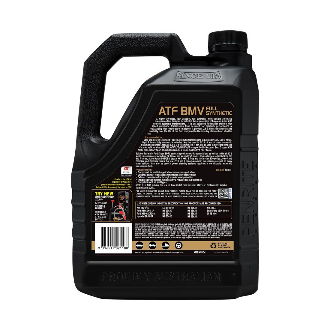 Penrite Automatic Transmission Fluid BMV 4 Litre