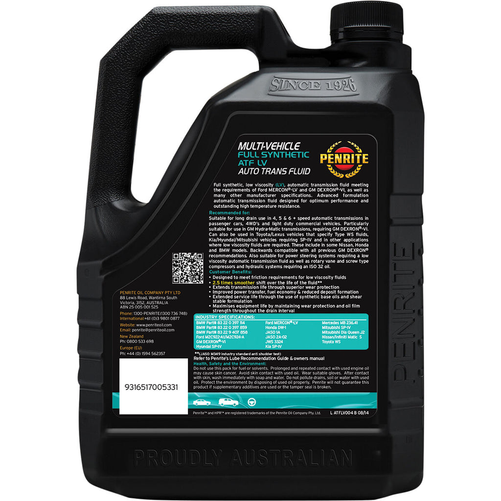 Penrite LV Automatic Transmission Fluid - 4 Litre