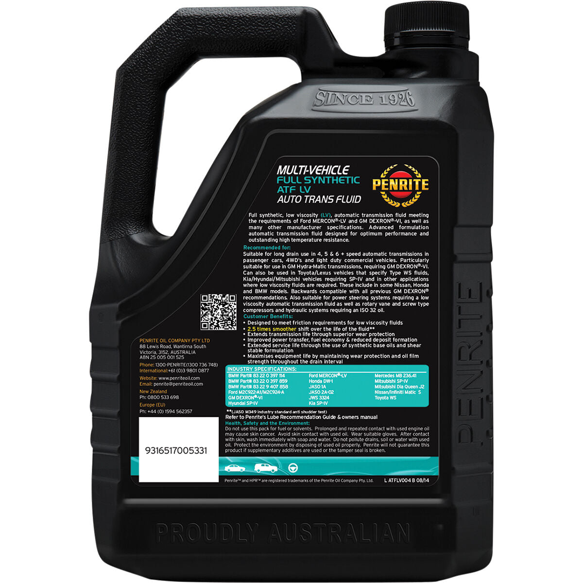 Penrite LV Automatic Transmission Fluid - 4 Litre