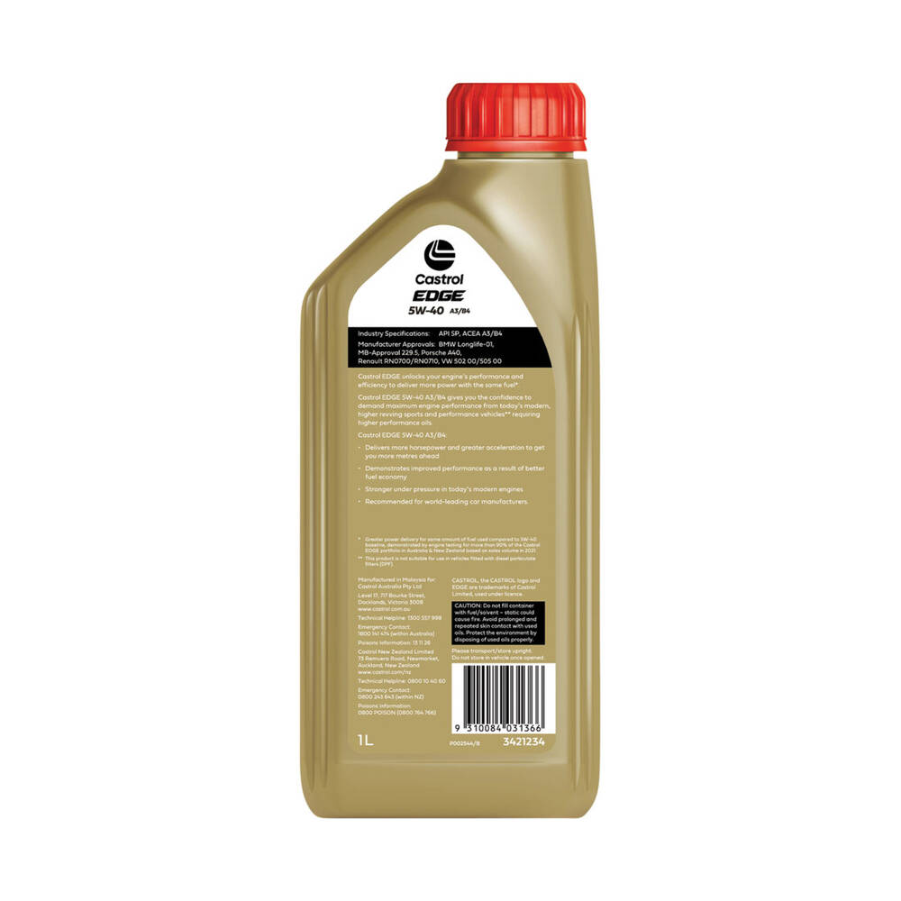 Castrol EDGE Engine Oil 5W-40 A3/B4 – 1 Litre