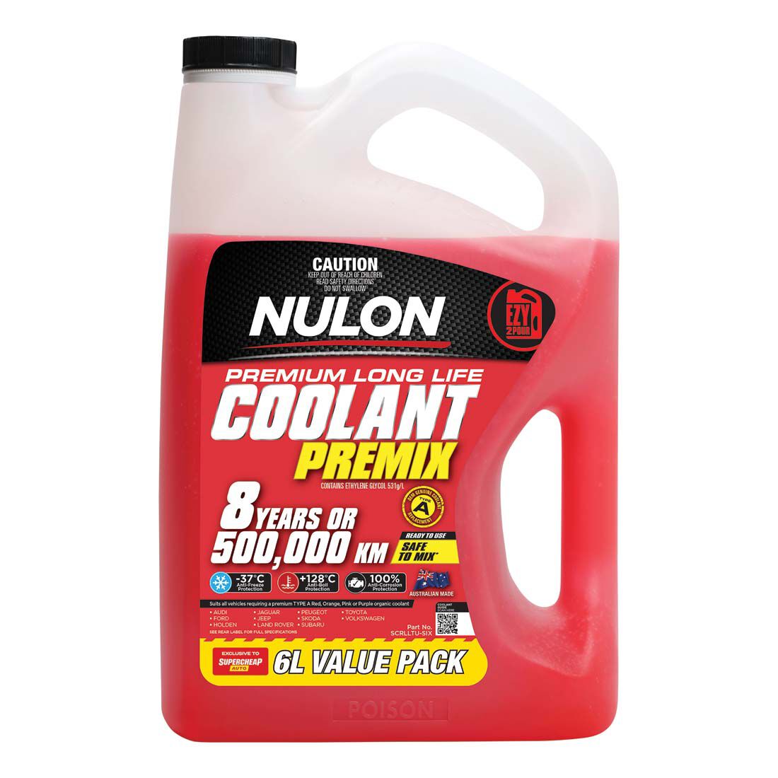 Nulon Red Anti-Freeze / Anti-Boil Coolant Premix - 6 Litres