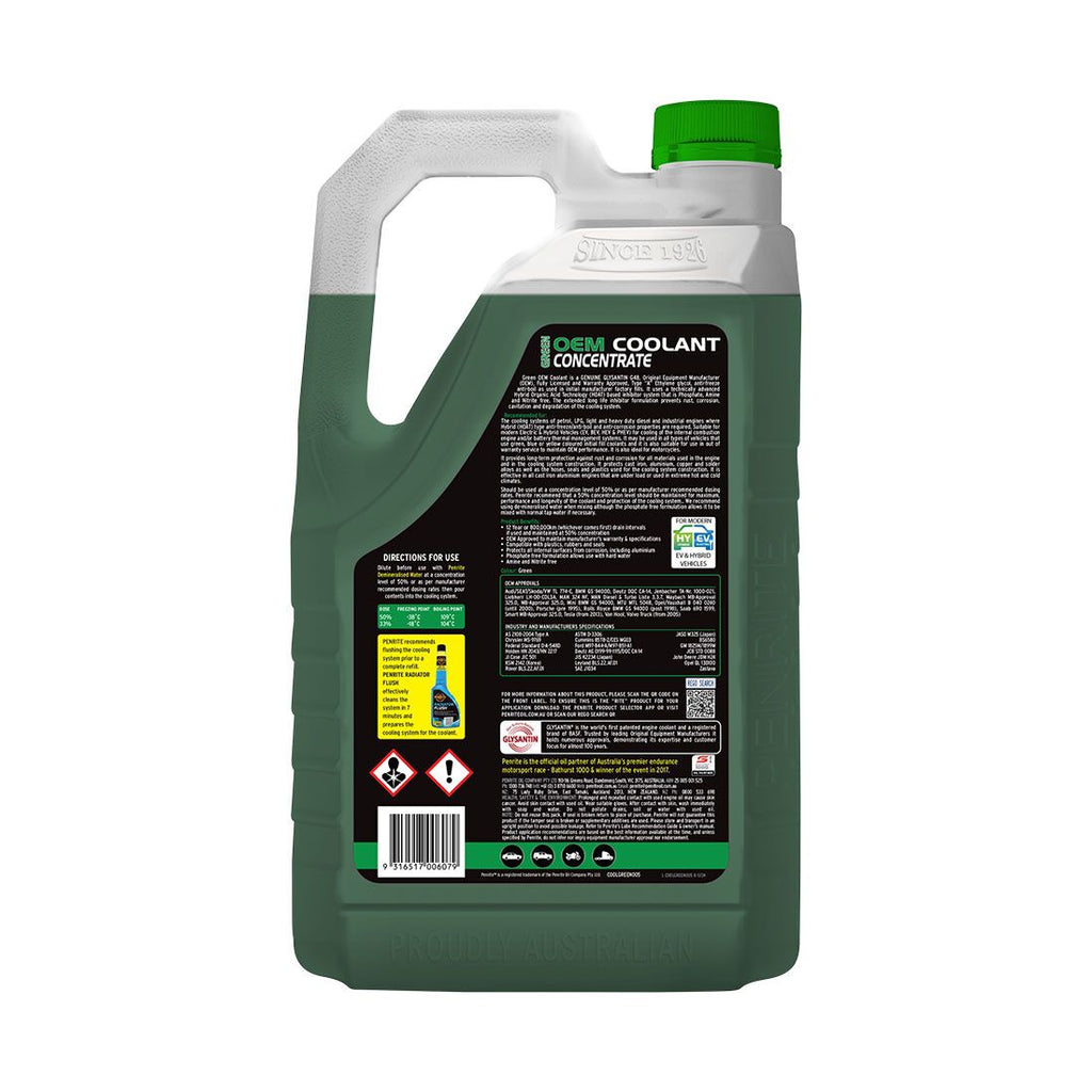 Penrite Green Long Life Anti Freeze / Anti Boil Coolant Concentrate - 5 Litres
