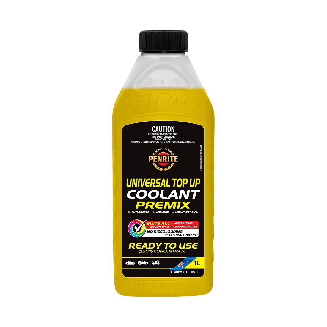 Penrite Yellow Universal Top Up Coolant Premix - 1 Litre