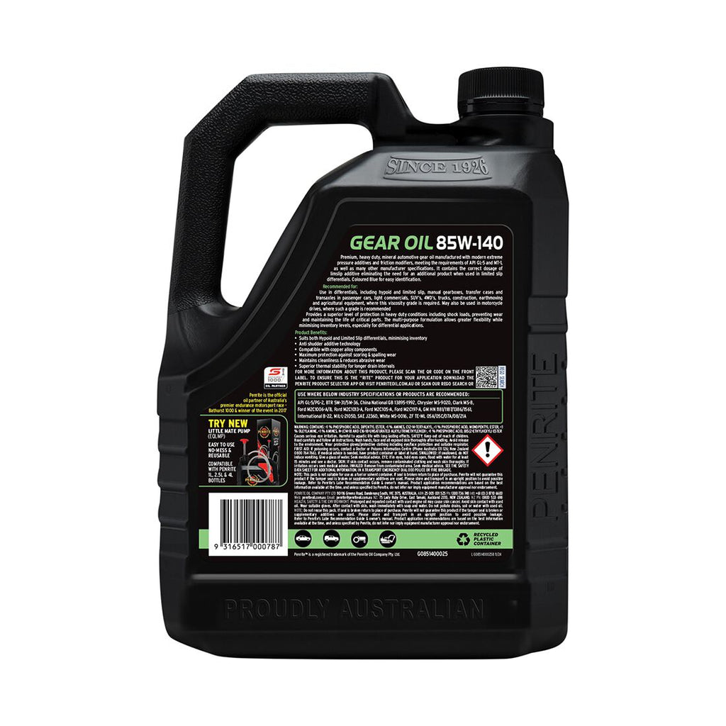 Penrite Gear Oil - 85W-140, 2.5 Litre