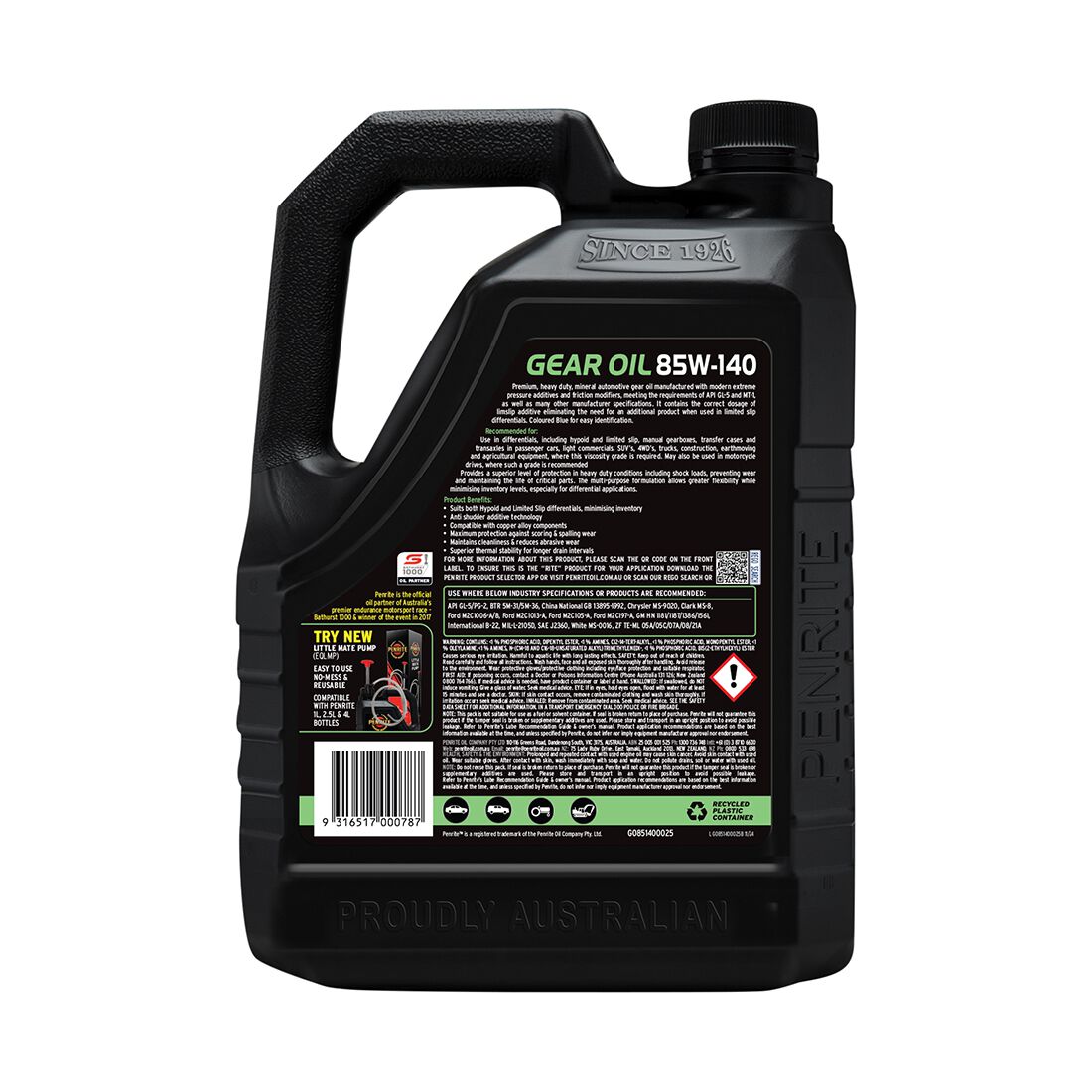 Penrite Gear Oil - 85W-140, 2.5 Litre
