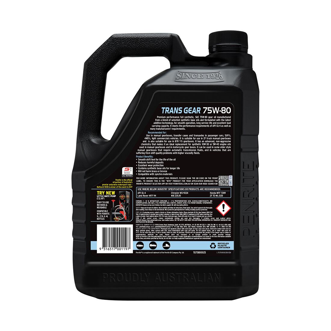 Penrite Trans Gear Oil - 75W-80 2.5 Litre