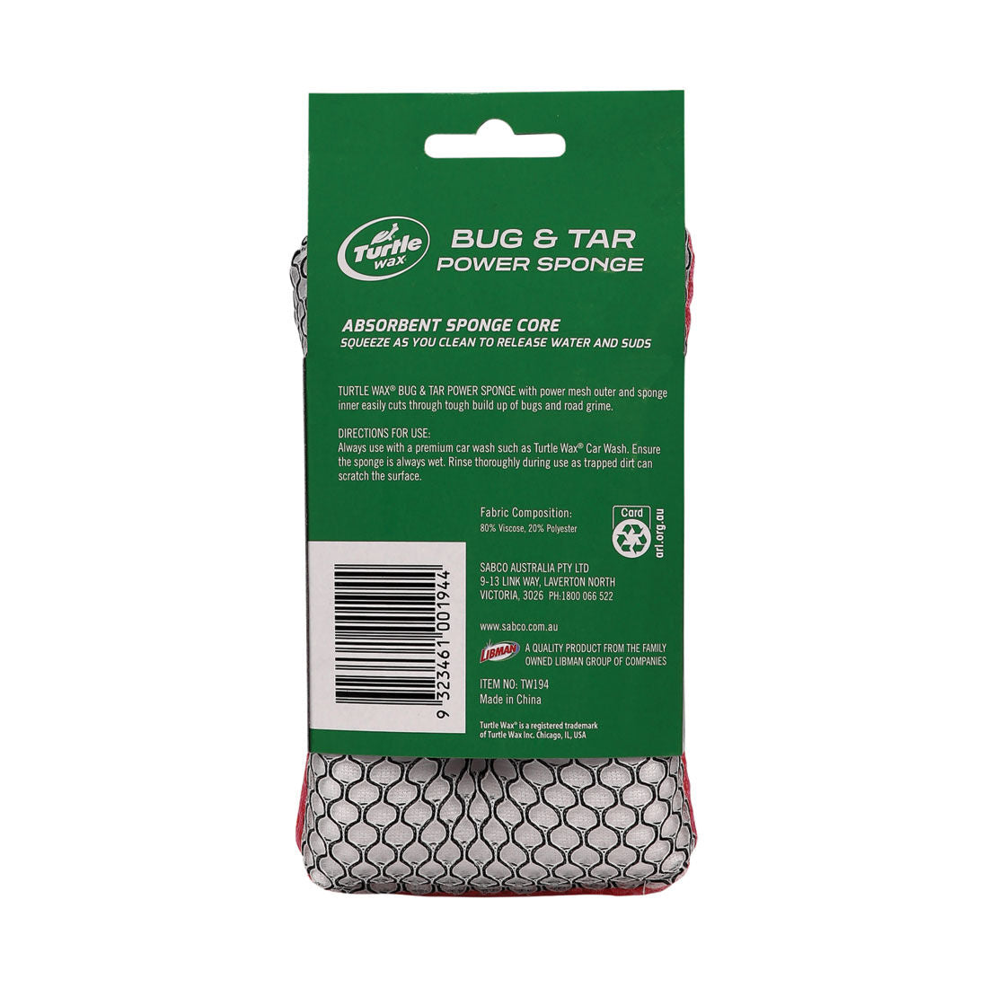 Turtle Wax Power Bug & Tar Sponge
