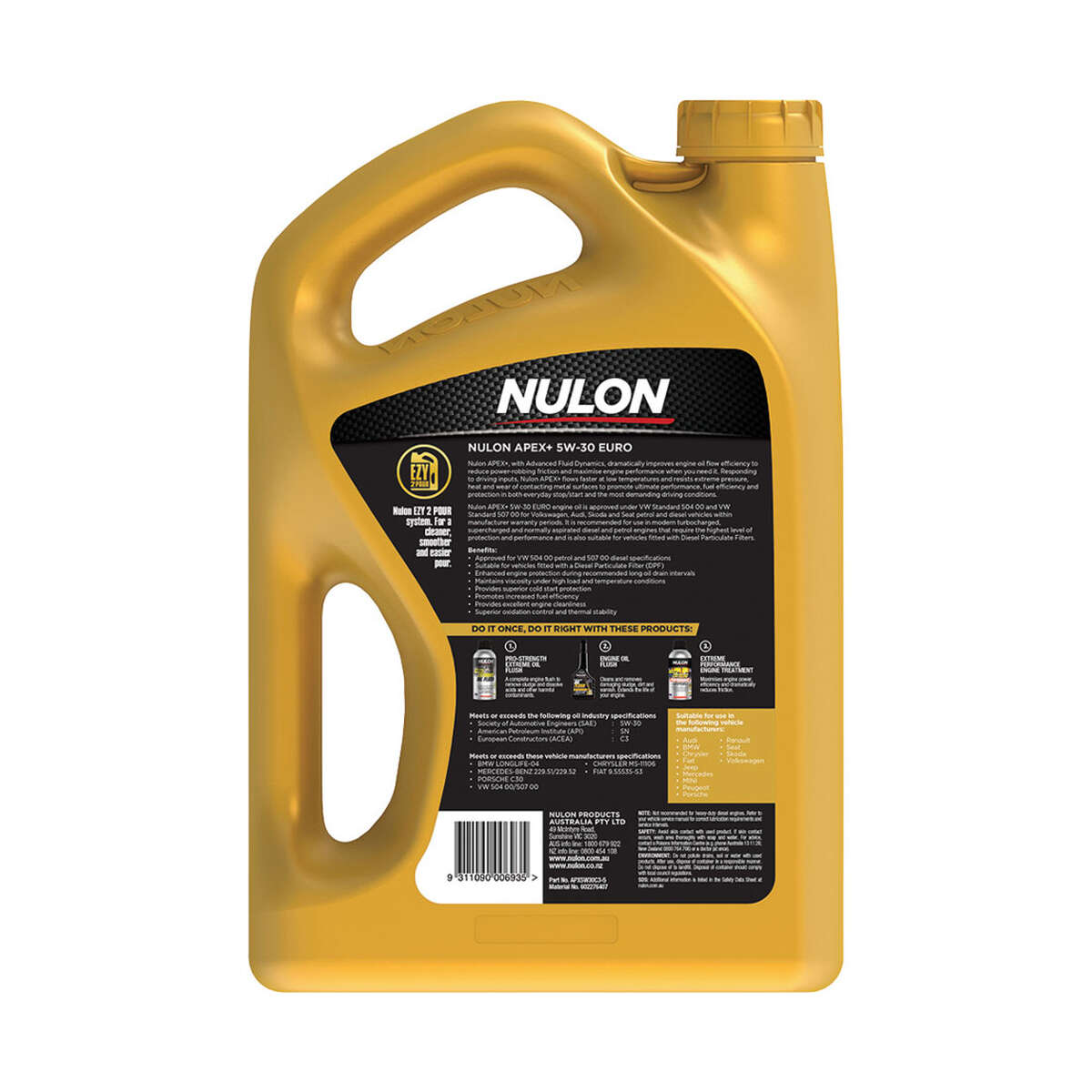 Nulon Apex+ 5W-30 Euro Petrol & Diesel Engine Oil – 5 Litre, angle view