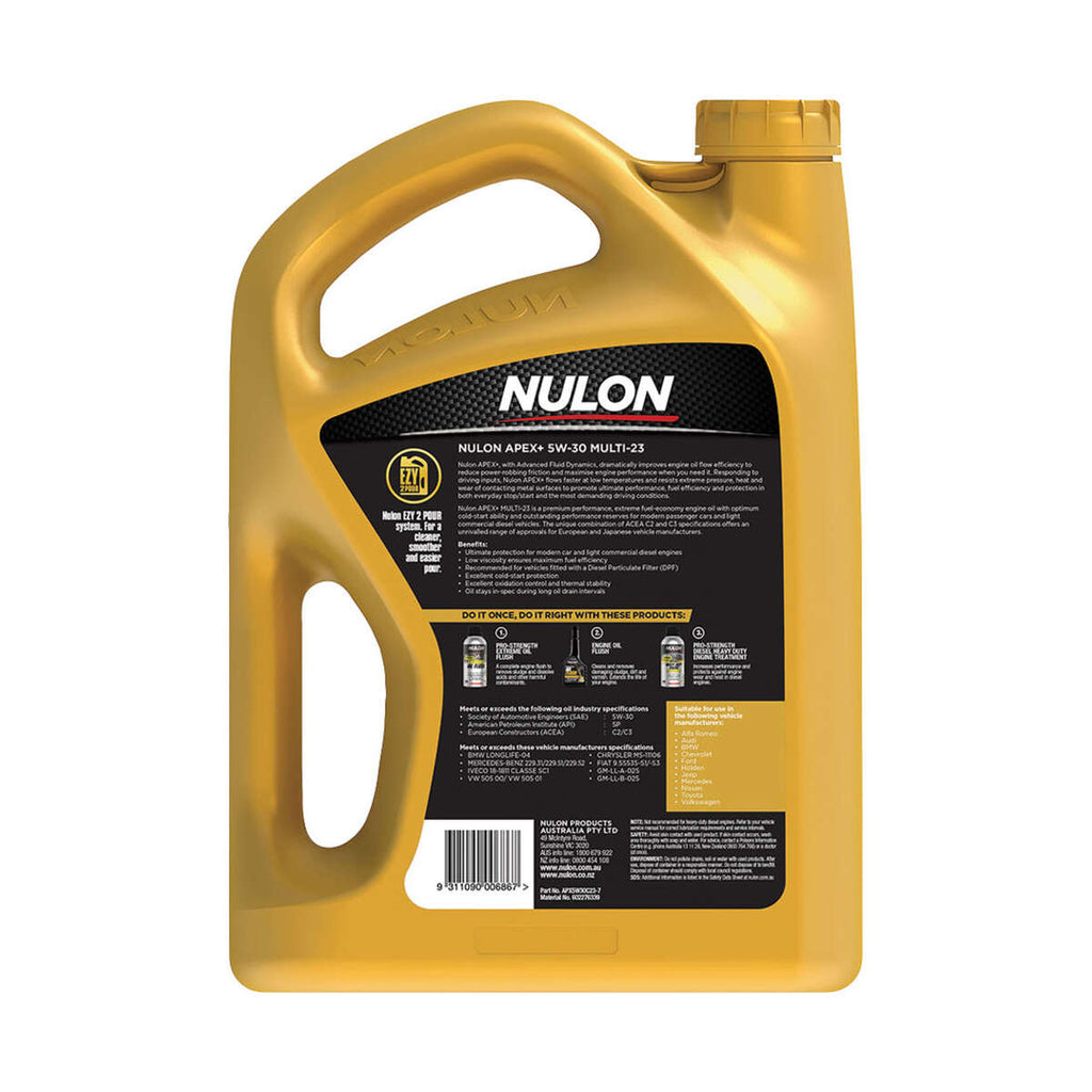 Nulon Apex+ 5W-30 Multi-23 Engine Oil – 7 Litre, angle view