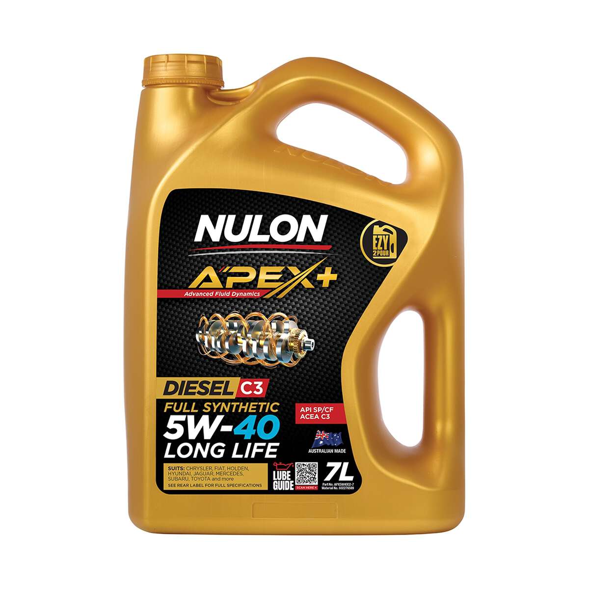 Nulon Full Synthetic Apex+ Long Life Engine Oil 5W-40 – 7 Litre