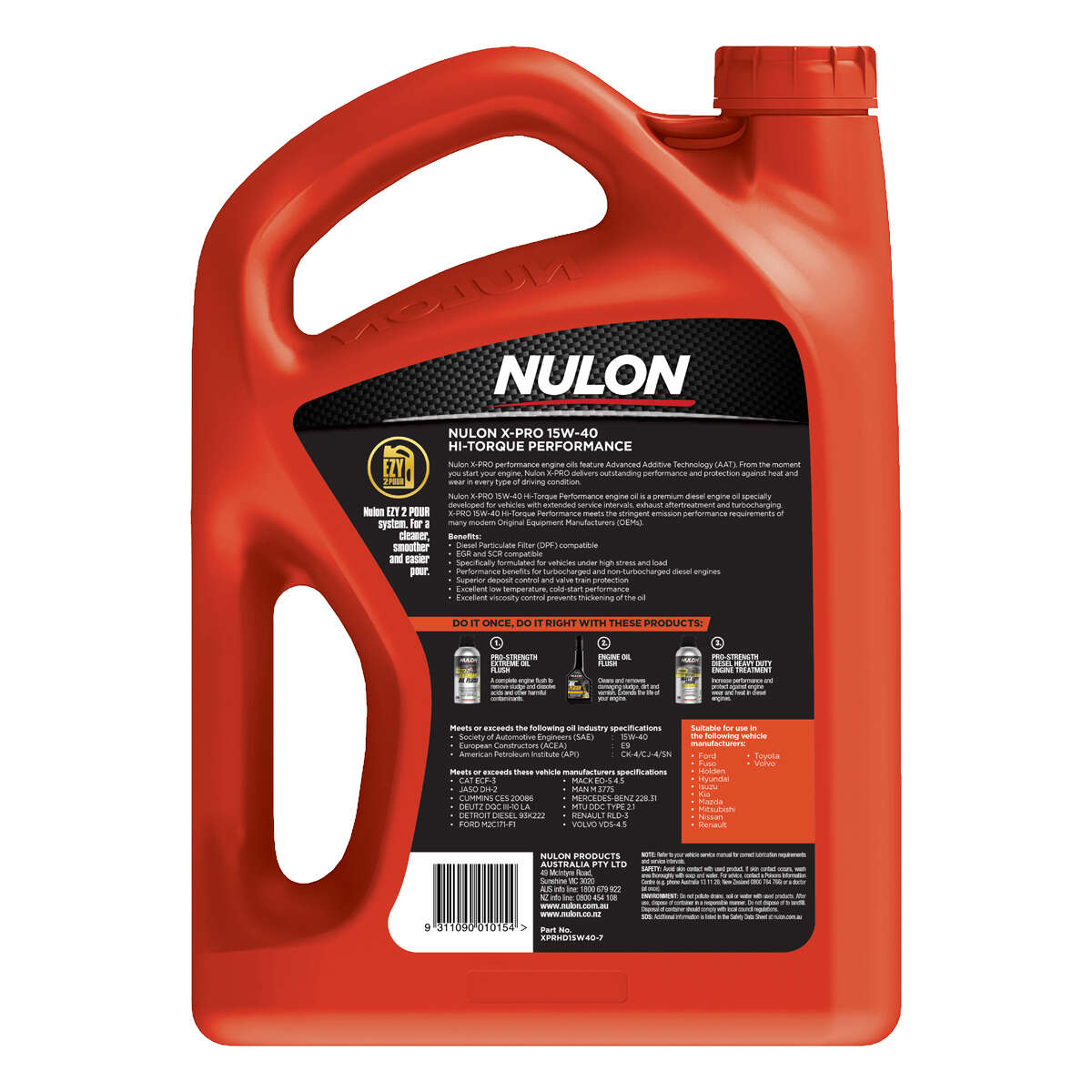 Nulon Mineral X-Pro Hi-Torque Engine Oil 15W-40 – 7 Litre, angle view