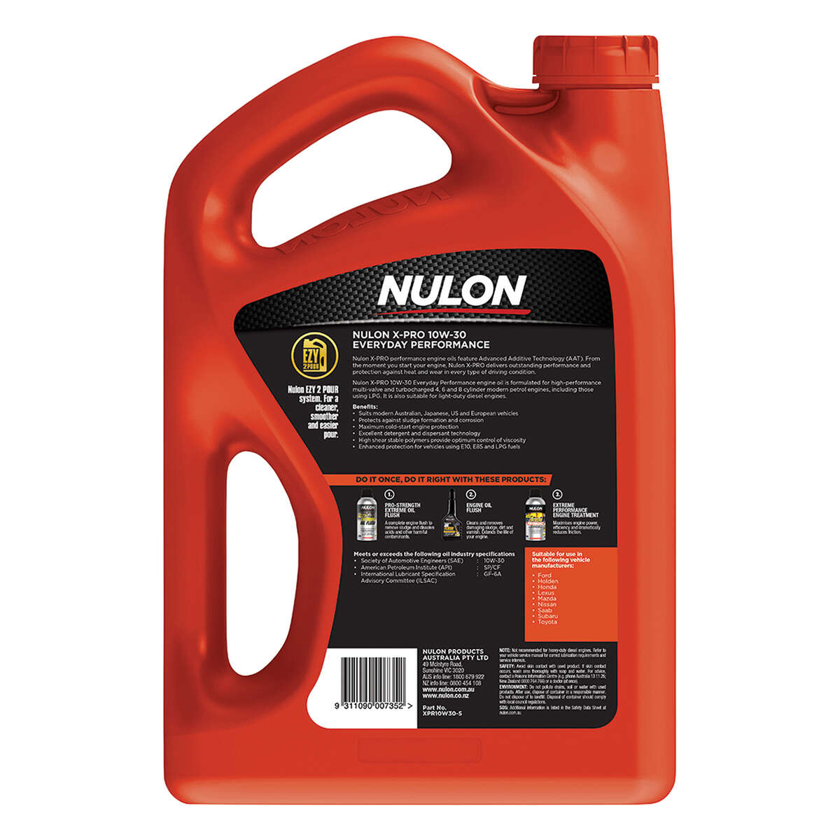 Nulon X-Pro 10W-30 Everyday Performance Engine Oil – 5 Litre, angle view