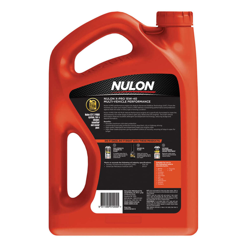 Nulon X-Pro 15W-40 Multi-Vehicle Performance Engine Oil – 5 Litre, angle view