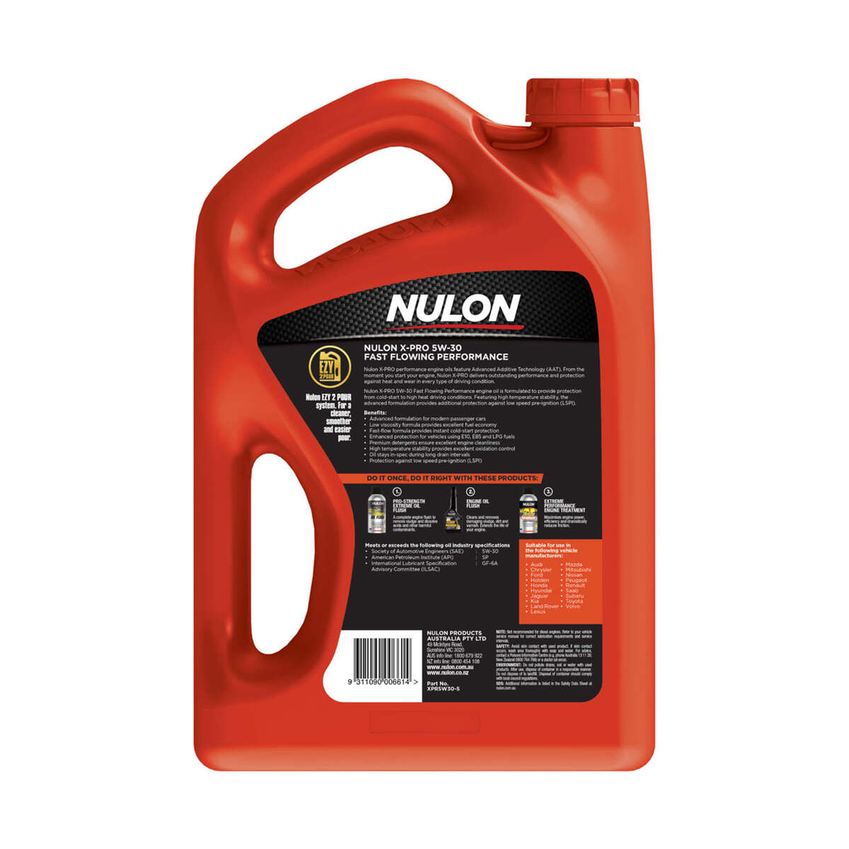 Nulon X-PRO 5W-30 Fast Flowing Performance Engine Oil – 5 Litre, angle view