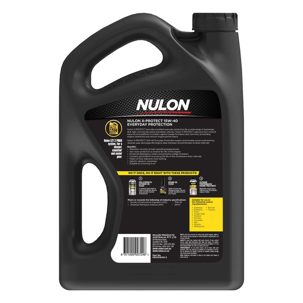 Nulon X-Protect Premium Mineral Engine Oil 15W-40 – 5 Litre, angle view