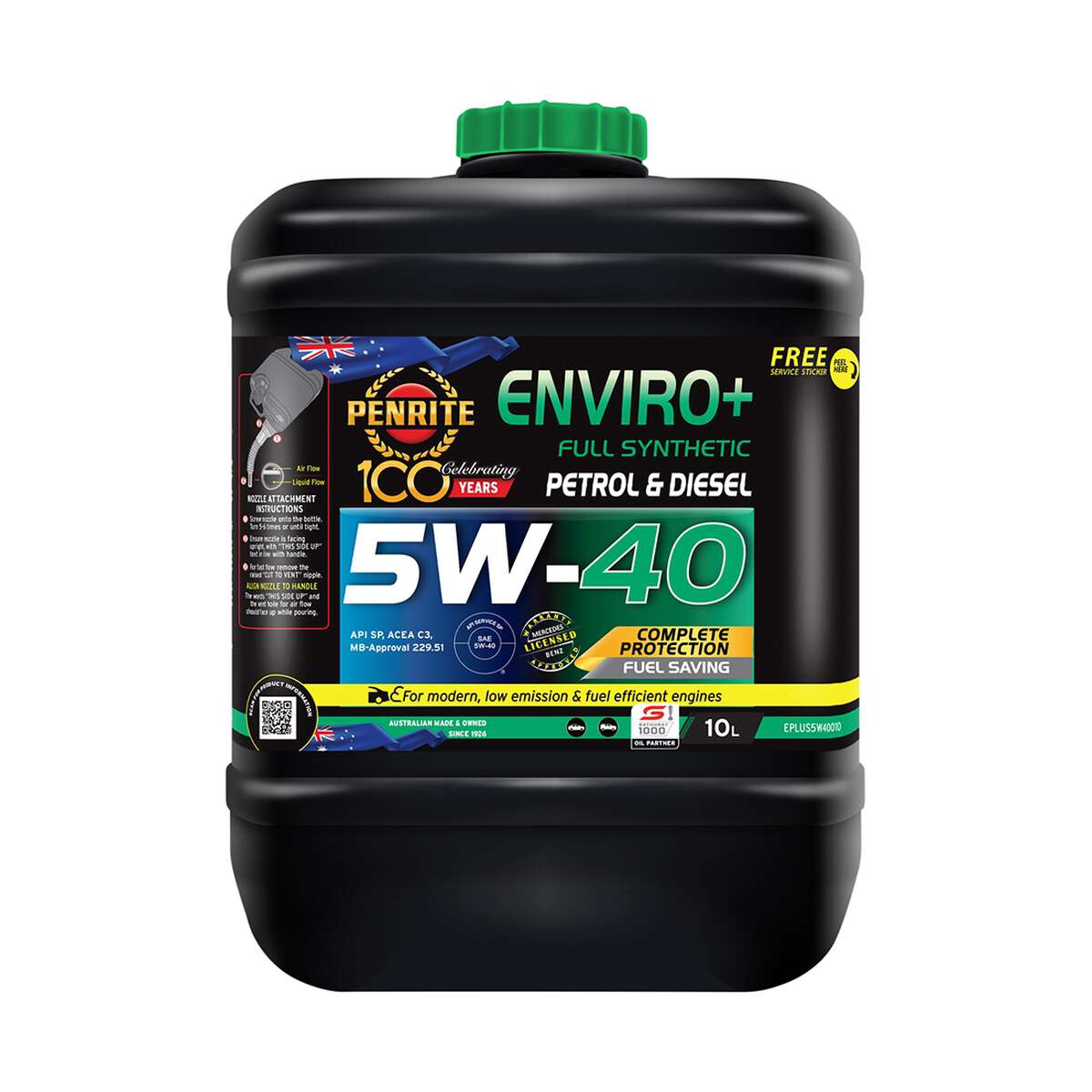 Penrite Enviro+ Engine Oil 5W-40 10 Litre