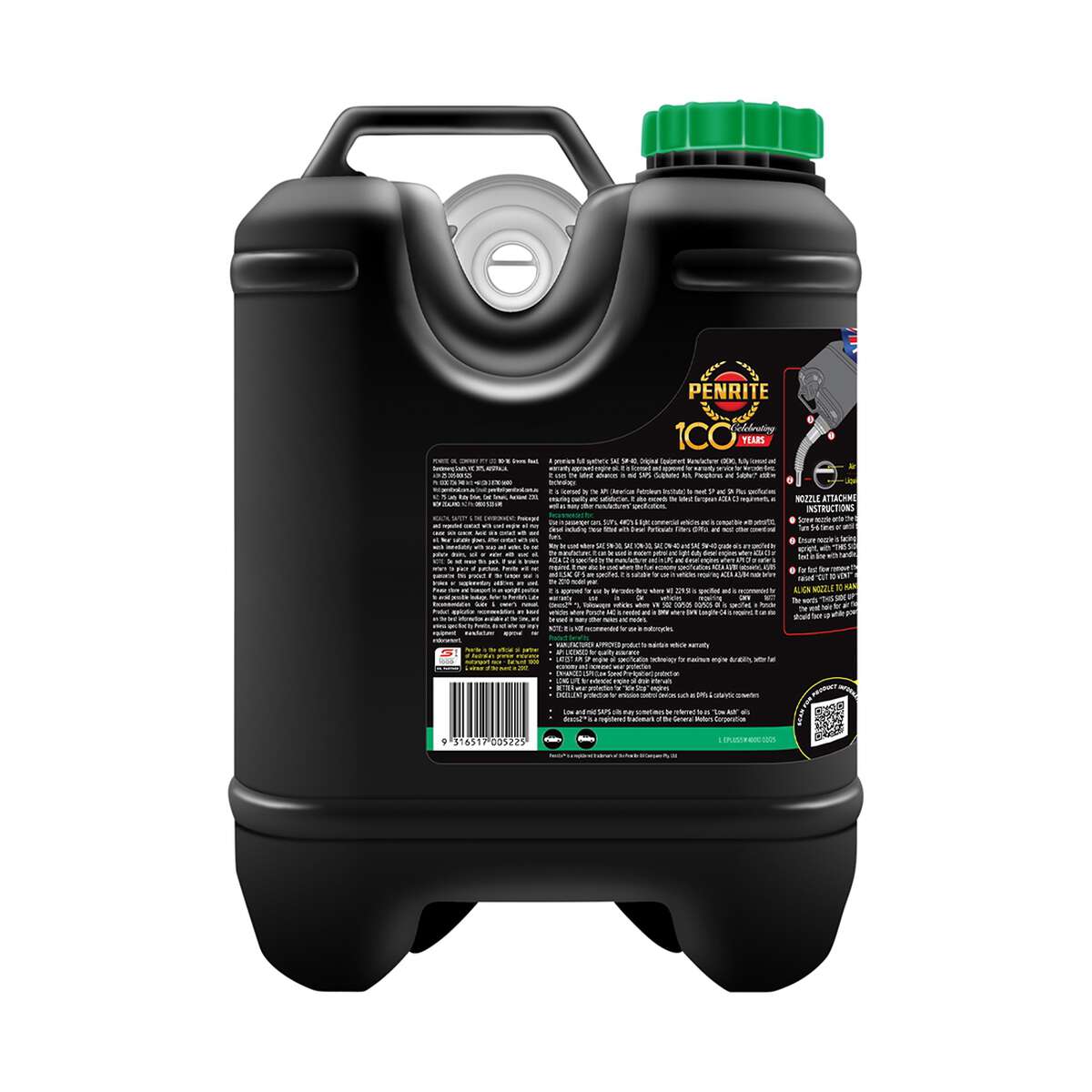Penrite Enviro+ Engine Oil 5W-40 10 Litre, angle view