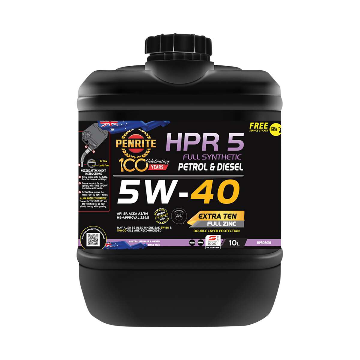 Penrite HPR 5 Engine Oil 5W-40 10 Litre