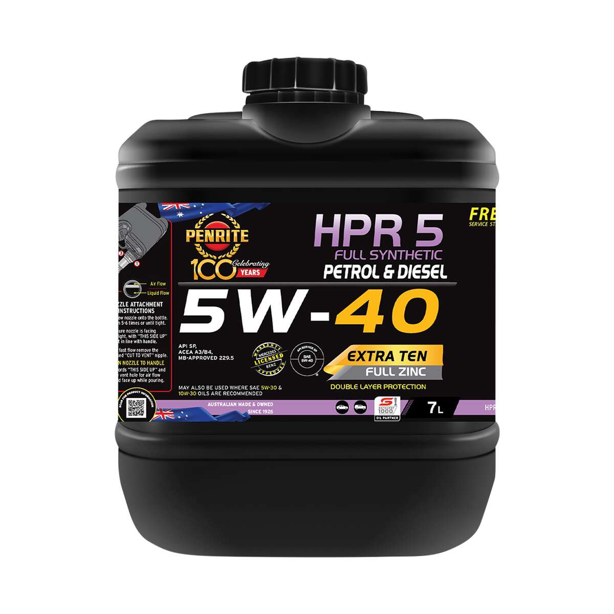 Penrite HPR 5 Engine Oil - 5W-40, 7 Litre