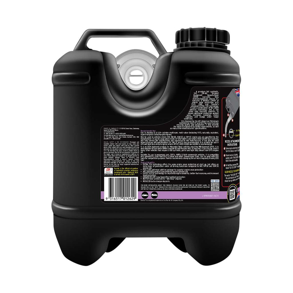 Penrite HPR 5 Engine Oil - 5W-40, 7 Litre, angle view