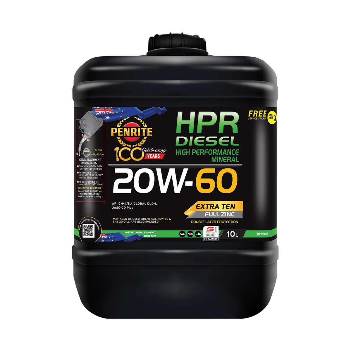 Penrite HPR Diesel Engine Oil 20W-60 10 Litre