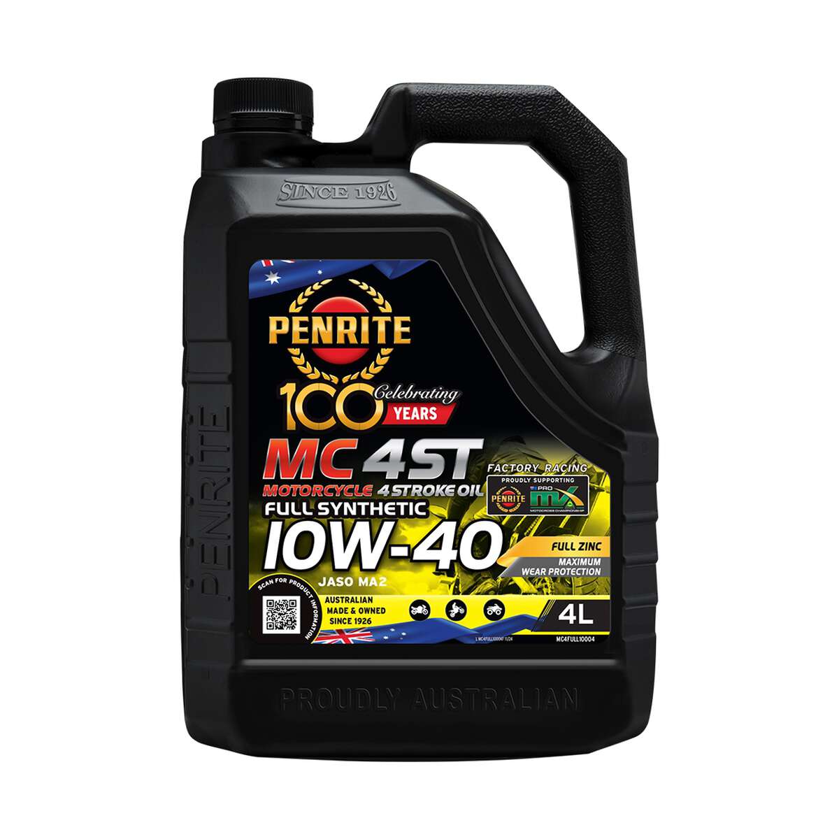 Penrite MC-4 Synthetic Motorcycle Oil 10W-40 4 Litre