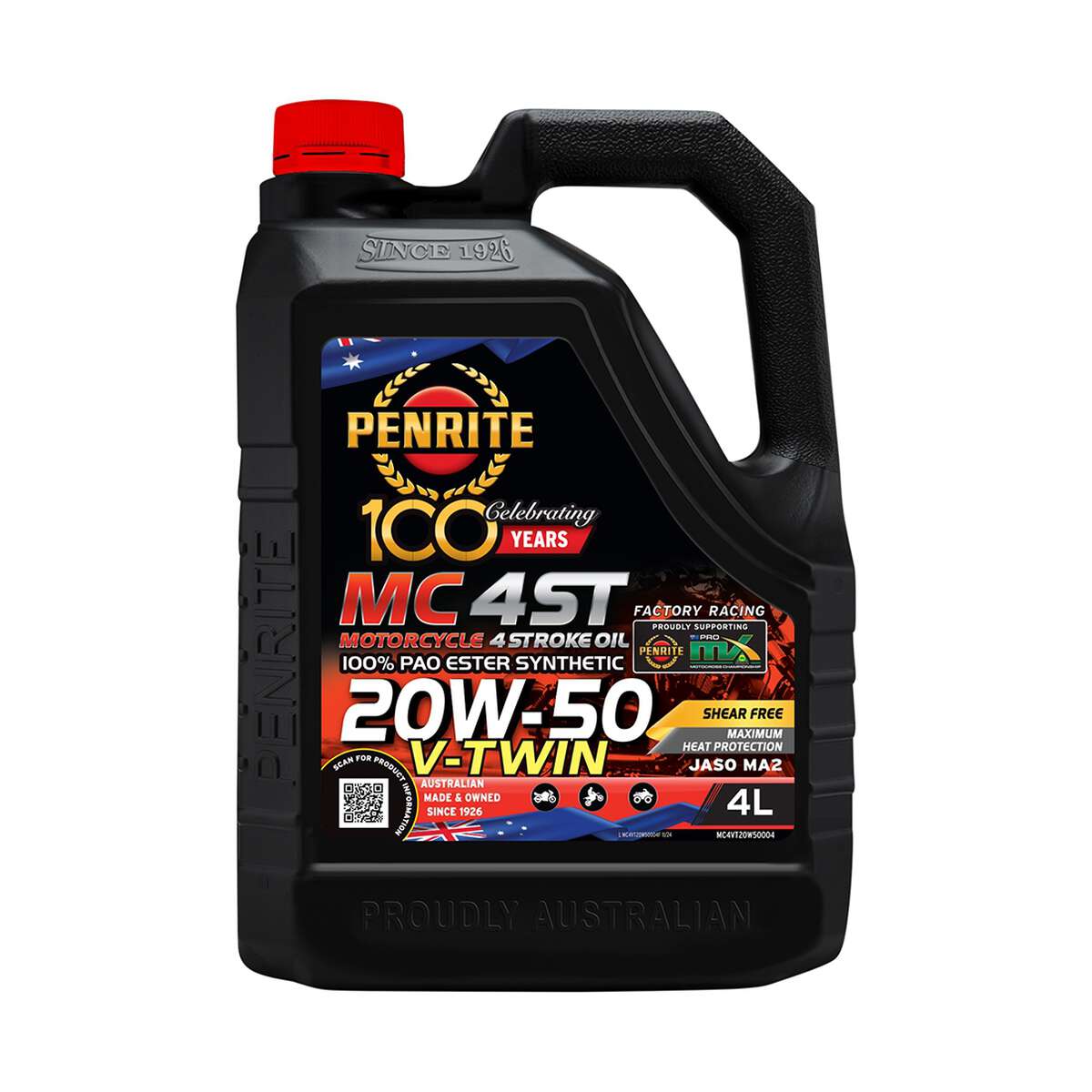 Penrite MC-4 V-Twin Motorcycle Oil 20W-50 4 Litre