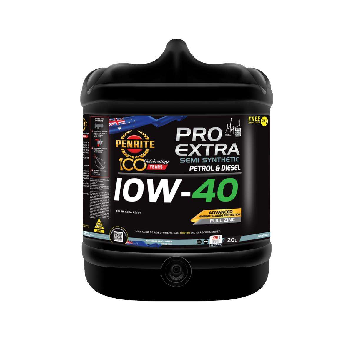 Penrite Semi Synthetic Pro Extra Engine Oil 10W-40 20 Litre