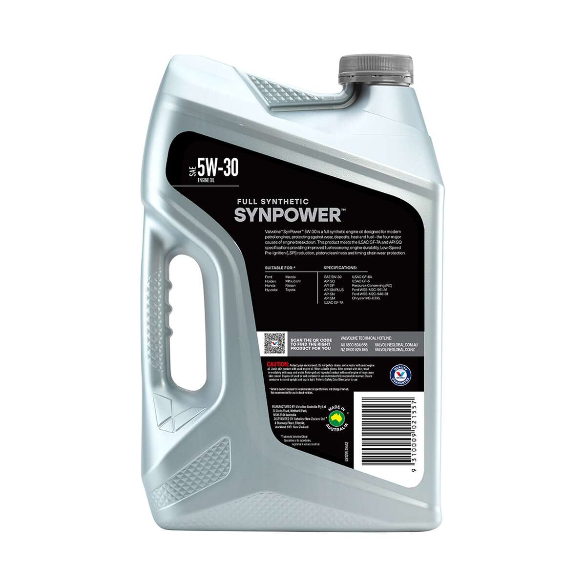 Valvoline SynPower Engine Oil 5W-30 6 Litre, angle view